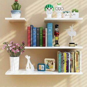Set of four white floating shelfs (Brand New)